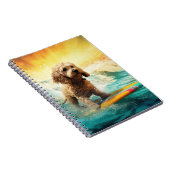 Cockapoo Beach Surfen Schilderij Notitieboek (Rechterzijde)