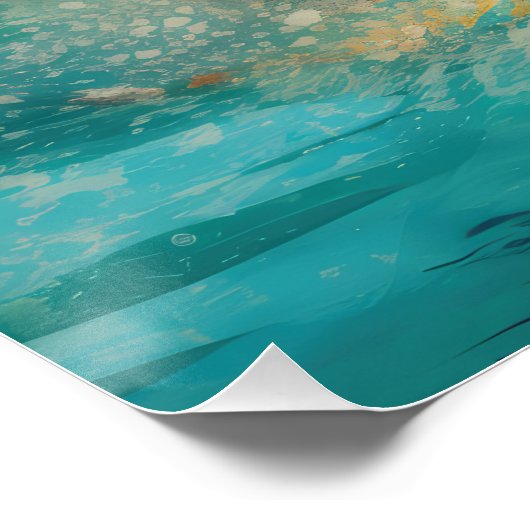 Cockapoo Beach Surfen Schilderij Perfect Poster (Hoek)