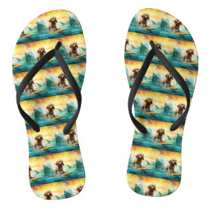 Cockapoo Beach Surfen Schilderij Teenslippers