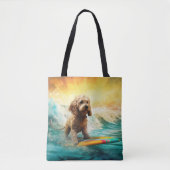 Cockapoo Beach Surfen Schilderij Tote Bag (Voorkant)
