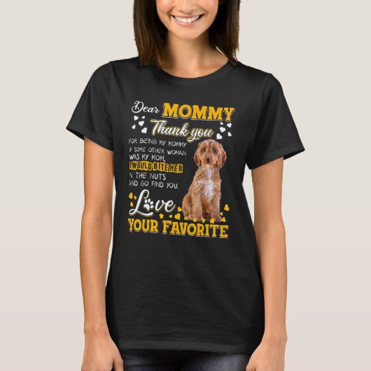 Cockapoo Beste mama, bedankt dat je mijn mama bent T-shirt (Voorkant)