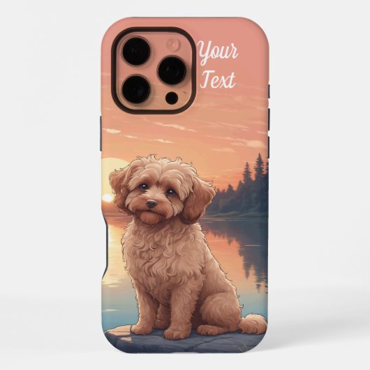 Cockapoo bij het meer iPhone hoesje (Achterkant)