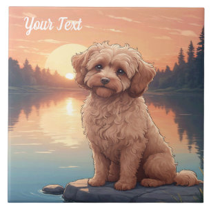 Cockapoo bij het meer tegeltje