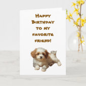 Cockapoo Birthday Kaart – Schattigee aangepaste ho (Gele Bloem)