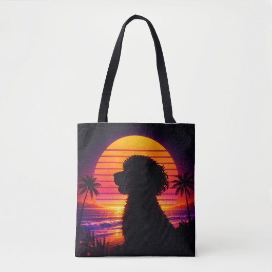 Cockapoo boodschappentas - Retro Cockapoo-hondenli Tote Bag (Voorkant)