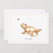 Cockapoo-Briefkaart "Ik en mijn bal" Briefkaart (Voorkant / Achterkant)