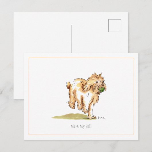 Cockapoo-Briefkaart "Ik en mijn bal" Briefkaart (Voorkant / Achterkant)