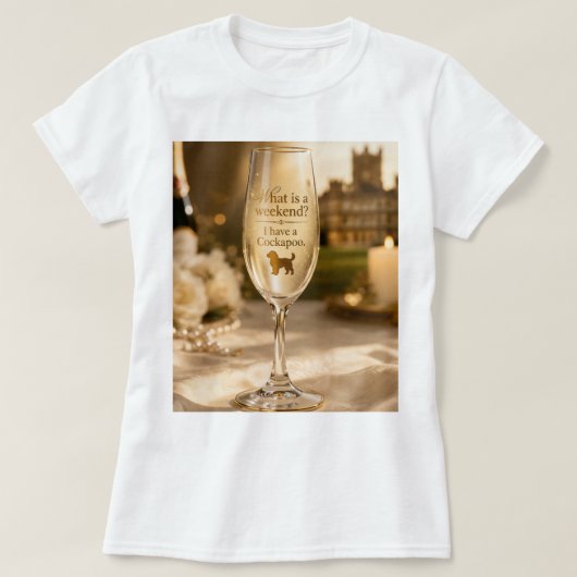 Cockapoo Champagneglas | Grappig Geschenk voor Hon T-shirt (Design voorkant)