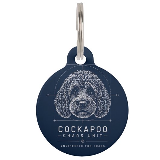 Cockapoo Chaos Unit hondenpenning - Grappige honde Huisdierpenning (Voorkant)