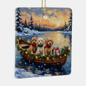 Cockapoo Christmas Boat Holiday Keramisch Ornament (Rechts)