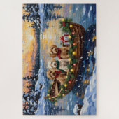 Cockapoo Christmas Boat Holiday Legpuzzel (Verticaal)