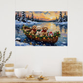 Cockapoo Christmas Boat Holiday Poster (Keuken)