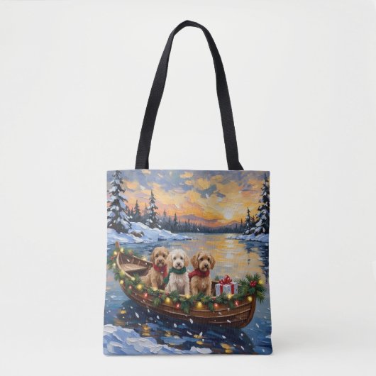 Cockapoo Christmas Boat Holiday Tote Bag (Voorkant)