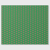 Cockapoo Christmas Dog Schattige Silhouette Groen Cadeaupapier (Vlak)