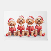 Cockapoo Christmas Dress Santa Hat Deurmat (Voorkant)