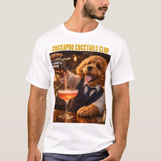 Cockapoo Cocktail Club T-shirt Grappig Hond Gesche (Voorkant)