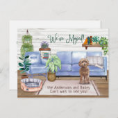 Cockapoo Cozy New Home Moving Aankondigingskaart (Voorkant / Achterkant)