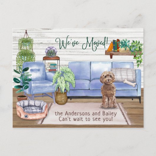 Cockapoo Cozy New Home Moving Aankondigingskaart (Voorkant)