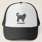 Cockapoo Cute Dog Silhouette Grid Custom Trucker Pet (Voorkant)