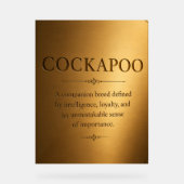Cockapoo Definitie Cadeau Plaquette – Grappige Hon Acryl Bord (Voorkant)