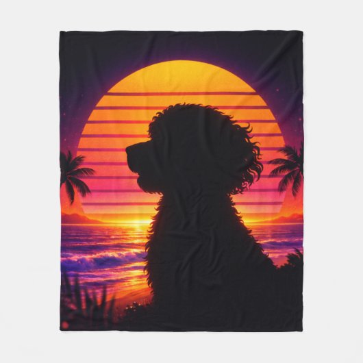 Cockapoo dekens- Retro Cockapoo Hond Liefhebber Ca Fleece Deken (Voorkant)