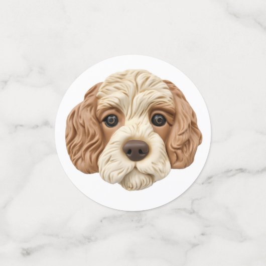 Cockapoo Dog 3D geïnspireerd Confetti (Kleine voorkant)