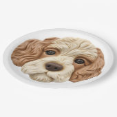 Cockapoo Dog 3D geïnspireerd Papieren Bordje (Gekanteld)