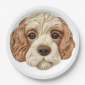 Cockapoo Dog 3D geïnspireerd Papieren Bordje (Voorkant)