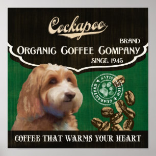 Cockapoo Dog Art Poster - Organic Coffee Company