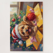 Cockapoo Dog Christmas Gift Box Surprise Legpuzzel (Verticaal)