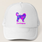Cockapoo Dog Cute Pink Silhouette Custom Trucker Pet (Voorkant)