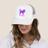 Cockapoo Dog Cute Pink Silhouette Custom Trucker Pet (In situ)