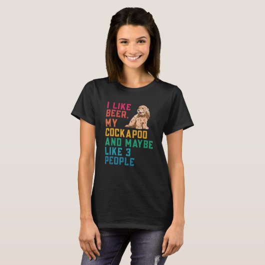 Cockapoo Dog Eigenaar Beer Cockapoo T-shirt (Voorkant volledig)