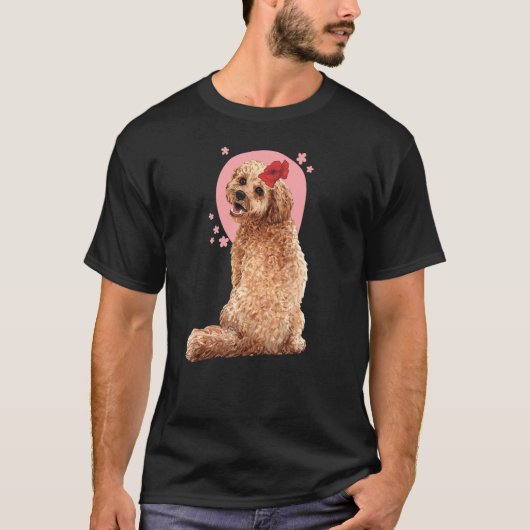 Cockapoo Dog flower T-shirt (Voorkant)