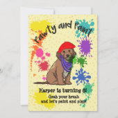 Cockapoo Dog Fun Art Verjaardagsfeest Uitnodiging (Voorkant)