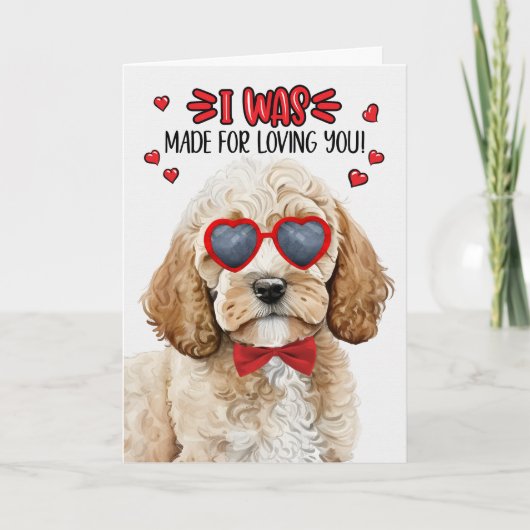 Cockapoo Dog Gemaakt voor het houden van je Valent Feestdagen Kaart (Voorkant)
