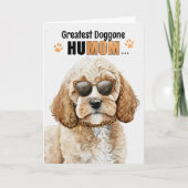 Cockapoo Dog Greatest HuMOM Moederdag Feestdagen Kaart (Voorkant)