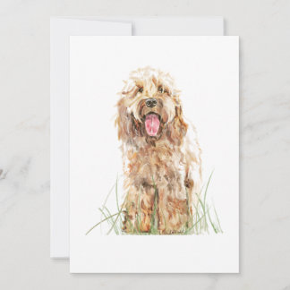 Cockapoo Dog Greeting Card – Watercolor Pet Art Kaart