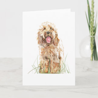 Cockapoo Dog Greeting Card – Watercolor Pet Art Kaart