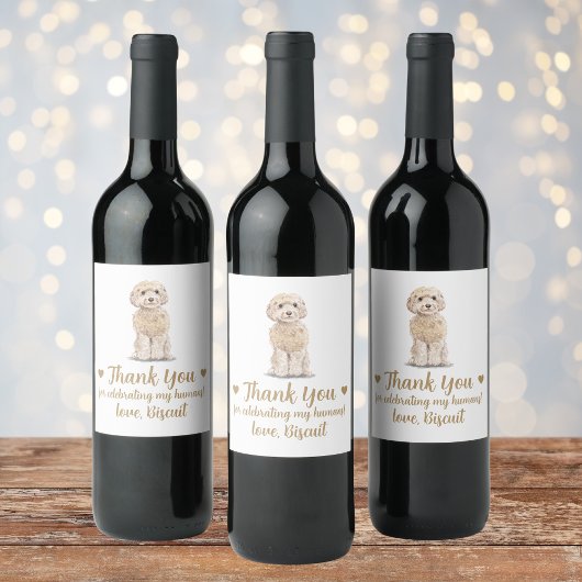 Cockapoo Dog I Do To Wedding Wine Label Wijn Etiket