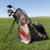 Cockapoo Dog in Sledge Laat het Sneeuw Kerstmis Golfhanddoek (Groen)