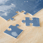 Cockapoo Dog in Sledge Laat het Sneeuw Kerstmis Legpuzzel (Zijkant)