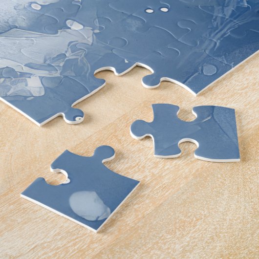 Cockapoo Dog in Sledge Laat het Sneeuw Kerstmis Legpuzzel (Zijkant)