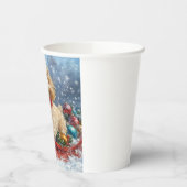 Cockapoo Dog in Sledge Laat het Sneeuw Kerstmis Papieren Bekers (Links)