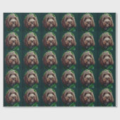 Cockapoo Dog in St. Patrick's Day Dress Cadeaupapier (Vlak)