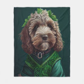 Cockapoo Dog in St. Patrick's Day Dress Fleece Deken (Voorkant)