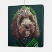 Cockapoo Dog in St. Patrick's Day Dress Keramisch Ornament (Links)