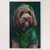 Cockapoo Dog in St. Patrick's Day Dress Legpuzzel (Verticaal)