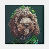 Cockapoo Dog in St. Patrick's Day Dress Magneet (Voorkant)