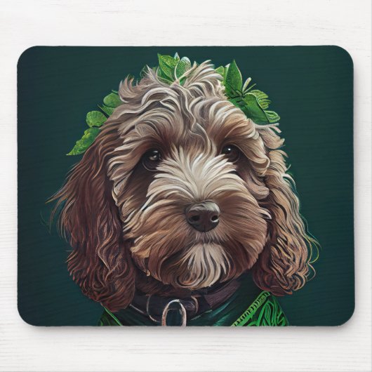 Cockapoo Dog in St. Patrick's Day Dress Muismat (Voorkant)